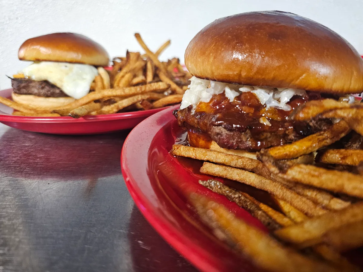 Ugly Duck burgers and entrees