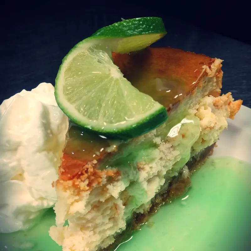 Key lime cheesecake slice
