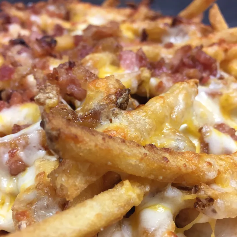 Loaded cheese fries with bacon